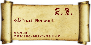 Rónai Norbert névjegykártya
