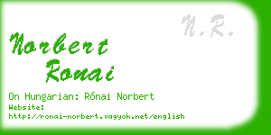 norbert ronai business card